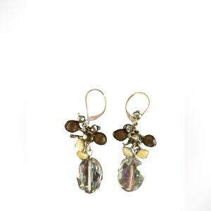 Elegant Silver and Brown Dangle Earrings